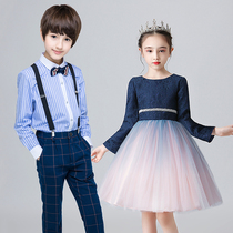June 1 childrens costume boys and girls chorus clothing kindergarten Primary School students recite performance flower girl dress