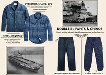 RRL Wheeler CPO Nissan cotton linen blue dye fabric INDIGO re-engraved World War II military jacket