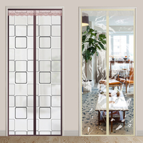 Air-conditioning door curtain household kitchen oil fume windshield anti-mosquito transparent self-priming magnet plastic partition soft curtain non-punching