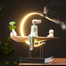 Lantern girl bear creative reverse incense burner Chinese Zen home furnishings living room entrance decoration incense burner