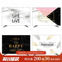 Marble TV cover dust cover hanging LCD 55 inches 50 curved surface 65 cover cloth computer TV set wall hanging