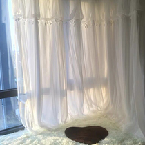 Dream small fresh princess wind curtain white screen Nordic simple bedroom girl ins net red shading bay window
