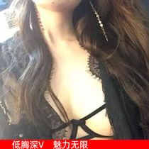 Sexy lingerie three-point hollow flower bra opening panties set nightclub OL ladies pajamas