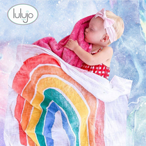 Lulujo Newborn baby blanket Newborn wrap cloth towel Gauze cotton spring summer and autumn bath towel out swaddling blanket
