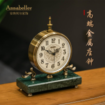 european style light luxury seat clock desktop clock home living room decorative ornament clock american style creative silent desktop clock