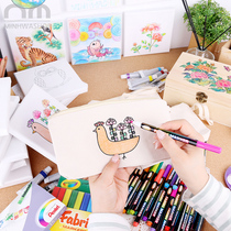 Korean canvas wallet bag Graffiti hand-painted DIY painted coloring tote bag Korean literature and art student pen bag handbag