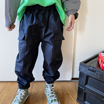 JUSTIN childrens spring clothes New loose-fitting mouth middle-big childrens fashion boys overalls spring trousers spring and autumn trousers