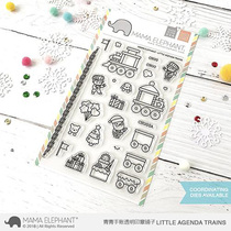 Mama Elephant Christmas train Little Agenda Trains transparent seal and cut