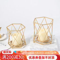 Nordic ins light luxury gold Iron geometric wedding Candlestick home decorations ornament room decoration art