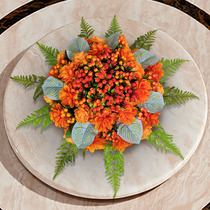 High-end hotel restaurant dining table flower round table turntable decoration simulation fake flower decoration desktop table flower decoration