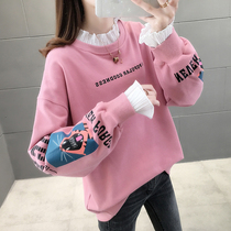Ultra-fire sweater womens Chains easing Korean version of autumn clothing 2022 The new very fairys snowspinning fake two blouses women