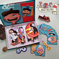 European childrens magnetic puzzle toys boys and girls dress up baby magnetic stickers puzzle magnet book 3-4-5 years old