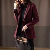 Japanese light luxury British style wool blazer womens 2021 new mid-length slim-fit woolen small suit winter