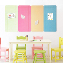 Rounded felt message board Photo wall background wall Kindergarten works Cork board color adhesive wall stickers