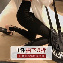 (5 percent off) Pencil nine-point casual pants slim slim zipper Joker small feet high waist leggings