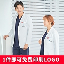 Hong Kong's top white coat long-sleeved doctor clothing male and female medical aesthetic oral doctor beauty plastic surgery hospital high-end work clothes