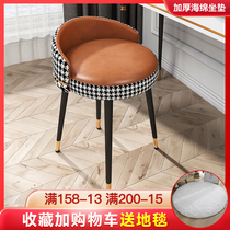 Nordic light lavish dressers Stool Bedrooms Simple girls solid wood Makeup Stool No Backrest Mesh Red Medecor Makeup Chair