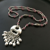 Foot silver hand-carved fashion pendant sweater chain traditional intangible heritage craft pendant DC50