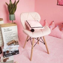 ins Net red Nordic pink dining chair simple casual dining chair computer chair home chat chair makeup nail chair
