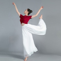 Modern Dance Training Pants Loose and Elegant Chiffon Wide Leg Pants Classical Dance Pants Chinese Style Dance Clothing Table Performance Clothing