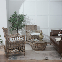 Home Silent Wind Vine Chair Bedroom Single Chair Fa style Country retro balcony Leisure chair folk Sleeping Armrests Leaning Back Chair