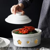 Guesthouses Dry Pan Candle Heating Furnace Insulation Vegetable Dishes Creative stove Home Tableware Plum Blossom ceramic Ming stove