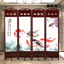 Screen partition wall occludes home decoration Chinese living room bedroom office Hotel solid wood folding mobile folding screen