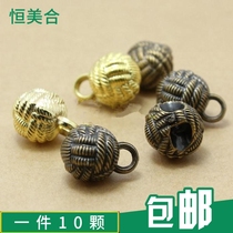Button button button round Chinese cheongsam plastic ethnic decoration retro pimple bronze accessories disc buckle beads