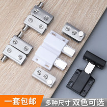 Stainless steel glass upper and lower rotating shaft without frame double-touch push clamp magnetic five gold accessories Single door hinge cabinet door hinge