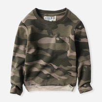  Boys sweatshirt camouflage childrens spring 2021 spring and autumn new Zhongda childrens clothing baby pullover round neck cotton top