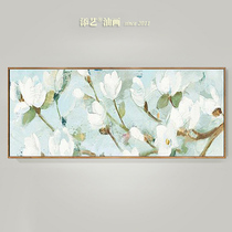 Oil painting Magnolia hand-painted decorative painting modern living room sofa background corridor dining room bedroom porch horizontal hanging painting