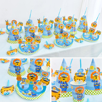 Children's Birthday Party Theme Restaurant Utensils Cups Baby Full Moon Birthday Decor Set Disposable Glasses