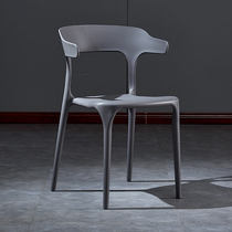 Chair Nordic modern simple plastic leisure horn chair home Creative negotiation table and chair combination backrest dining chair