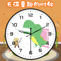 Super silent creative cartoon clock wall clock Household living room bedroom cute fashion wall clock Childrens room wall clock