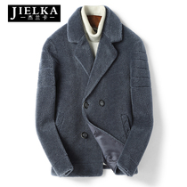 2021 Winter cashmere mens fur wool coat jacket suit collar leather wool mens padded coat