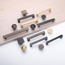 Full Copper Kitchen Cabinet Cabinet Door Handle Eu Style Brief Modern Chinese Cabinet Brass American Drawer Wardrobe Handle
