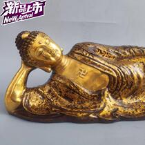 2021 pure copper sleeping Buddha with Buddhist statues at the mercy of Sakyamuni statue like coming to the Buddha statue Town Residence Pau Ping An indoor feng shui