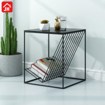 Nordic Black Baking Varnish Metal Tea Table Iron Art Bed Head Cabinet Side Cabinet Modern Minima Simple Creative Square Tea Table