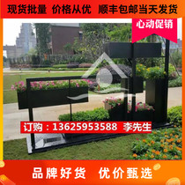 Municipal park landscape Wrought iron flower stand flower box Outdoor floor-to-ceiling Wrought iron flower stand Flower garden greening project decorative flower pot