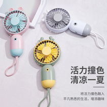 Handheld small electric fan portable charging hand holding portable mini mute rechargeable cartoon student girl cute
