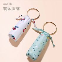 LOVE pocket sunscreen umbrella Portable womens bag small sun umbrella dual-use anti-uv vinyl five-fold sun umbrella