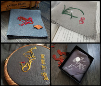 Pure linen embroidered handkerchief silk DIY material pack Boyfriend and girlfriend friends Birthday Mid-Autumn Festival gift