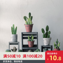 Vintage coarse pottery simulation succulents potted fake flower pot view living room partition Cactus ball decorative wall ornaments