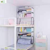 College student storage Lower bunk wardrobe Headboard bed cabinet small rack Upper bunk student dormitory bed storage simple bedroom female
