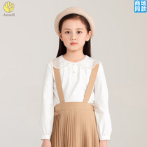 Annel counter 2021 autumn new girls lapel long-sleeved bottoming shirt T-shirt AG131713