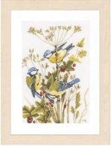 Rorolanarte PN-0156945 small bird with red berries Cross embroidered source file XSDs