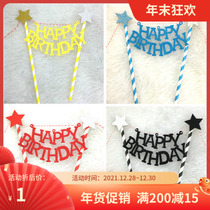 Cake flag planting red black colored letter dessert table decoration baking cup cake decoration