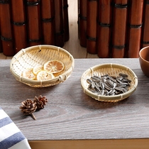 KENS bamboo mini fruit plate desktop storage disc creative snacks snack snack basket restaurant morning tea basket