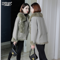 Parker service womens 2020 new autumn and winter short fox fur one-piece coat otter rabbit liner fur coat