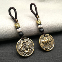 The year of life car keychain brass zodiac car key pendant of Tai Sui pendant The first creative men and women